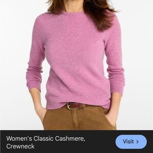 J.Crew Women's Classic Cashmere Crewneck Sweater - Pink